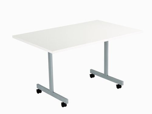 One Eighty Rectangular Tilting Table : 1200 X 700 : White/Silver