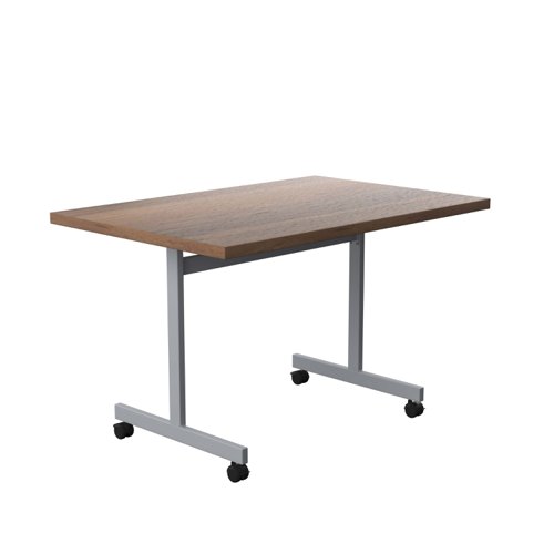 One Eighty Rectangular Tilting Table (FSC) 1200 X 800 Dark Walnut/Silver