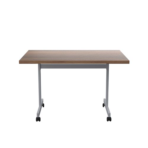 One Eighty Tilting Table 1200 X 800 Silver Legs Dark Walnut Rectangular Top