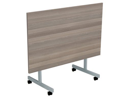 One Eighty Rectangular Tilting Table (FSC) 1200 X 800 Grey Oak/Silver