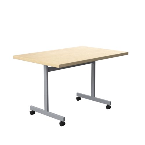 One Eighty Rectangular Tilting Table (FSC) 1200 X 800 Maple/Silver