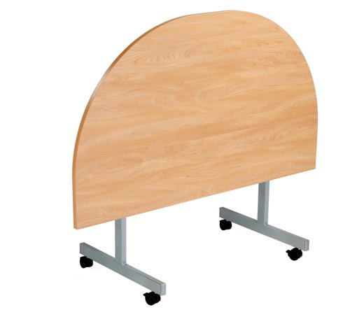 One Eighty D-End Tilting Table (FSC) 1400 X 700 Beech/Silver