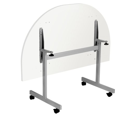 One Eighty D-End Tilting Table 1400 X 700 White/Silver