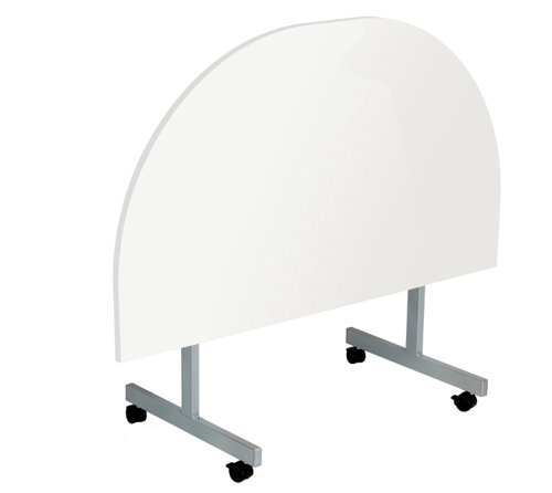 One Eighty D-End Tilting Table (FSC) 1400 X 700 White/Silver