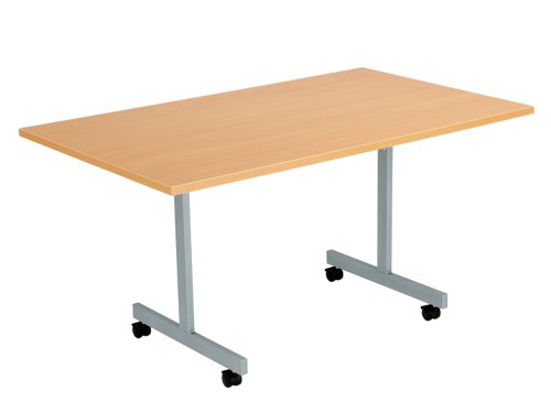 One Eighty Rectangular Tilting Table (FSC) 1400 X 700 Beech/Silver