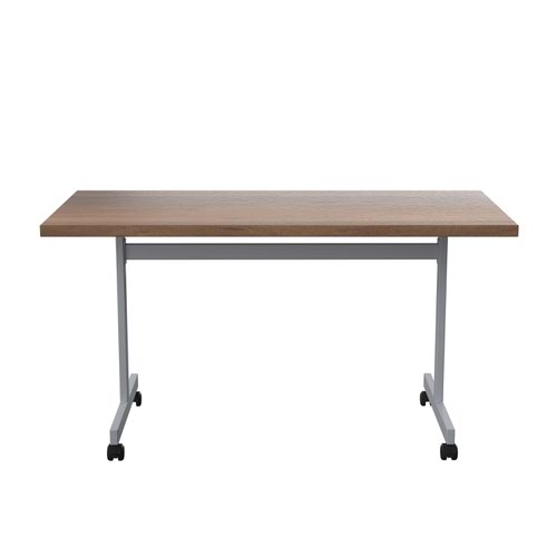 One Eighty Rectangular Tilting Table (FSC) 1400 X 700 Dark Walnut/Silver