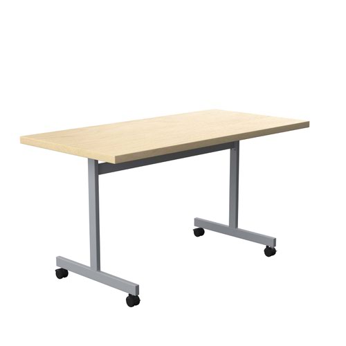 One Eighty Tilting Table 1400 X 700 Silver Legs Maple Rectangular Top