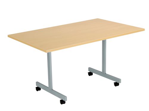 One Eighty Rectangular Tilting Table : 1400 X 700 : Nova Oak/Silver