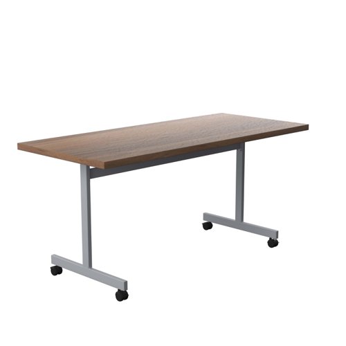 One Eighty Rectangular Tilting Table (FSC) 1600 X 700 Dark Walnut/Silver