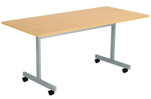 One Eighty Tilting Table 1600 X 700 Silver Legs Nova Oak Rectangular Top