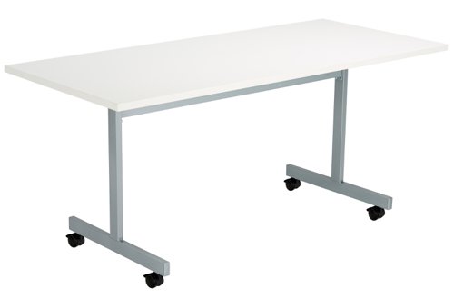 One Eighty Rectangular Tilting Table 1600 X 700 White/Silver