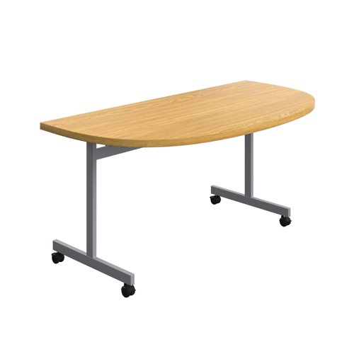 One Eighty D-End Tilting Table 1600 X 800 Nova Oak/Silver
