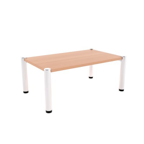 Reception Rectangular Coffee Table (FSC) Beech/Silver