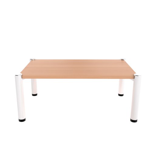 Reception Rectangular Coffee Table (FSC) Beech/Silver