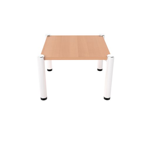 Reception Square Coffee Table Beech/Silver TC Group