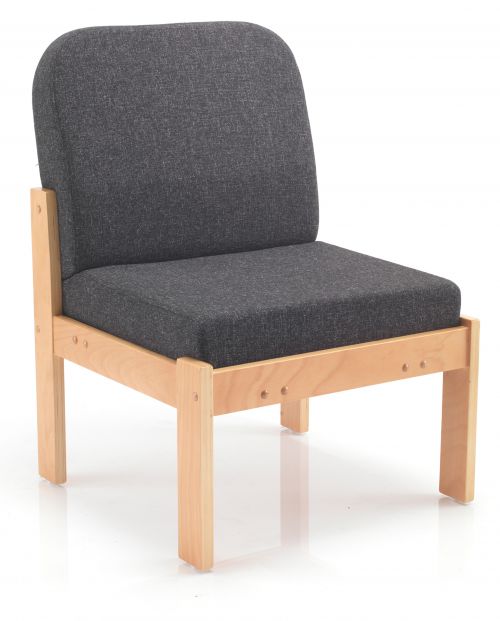 FF First Wooden Reception Side Chair Charcoal OF0309CH