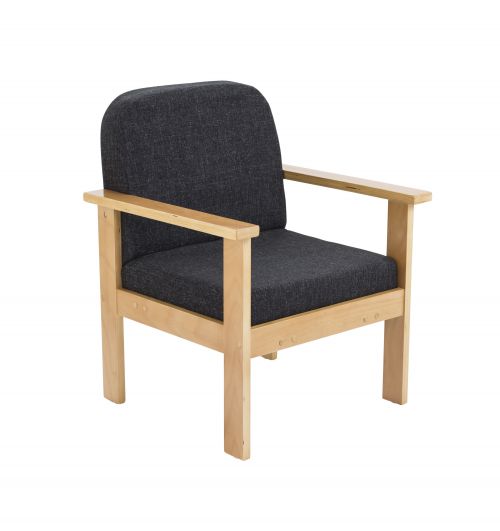 FF First Wooden Reception Armchair Charcoal OF0310CH