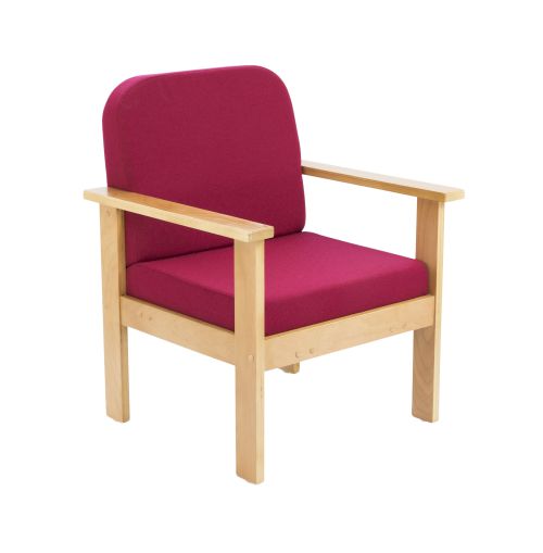 FF First Wooden Reception Armchair Claret OF0310CL