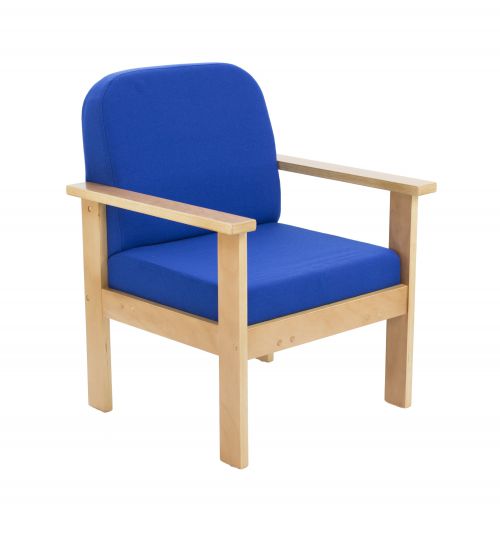 FF First Wooden Reception Armchair Blue OF0310RB