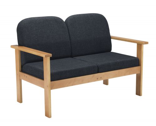 FF First Wooden Reception 2P Sofa Charcoal OF0313CH