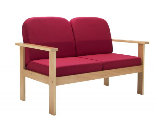 FF First Wooden Reception 2P Sofa Claret OF0313CL
