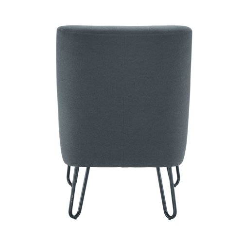 OF0705GR | The Pearl Reception Chair is the perfect soft seating arm chair for any office space. Available in grey, navy, and mustard, this chair is sure to complement any decor. The black industrial steel style frame adds a touch of modernity to the design. The deep seat and back provide contemporary but comfortable seating, making it perfect for a waiting area or chill zone within an office space. The Pearl Reception Chair is not only stylish but also functional, providing a comfortable place for guests to sit and relax. Upgrade your office space with the Pearl Reception Chair today!