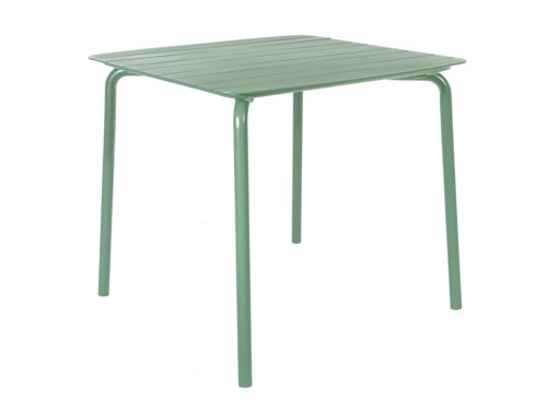 Breeze Aluminium Slatted Table Square Fair Green