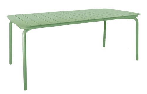 Breeze Aluminium Slatted Table Rectangular Fair Green