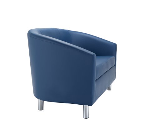 Tub Sofa with Metal Feet Dark Blue PU