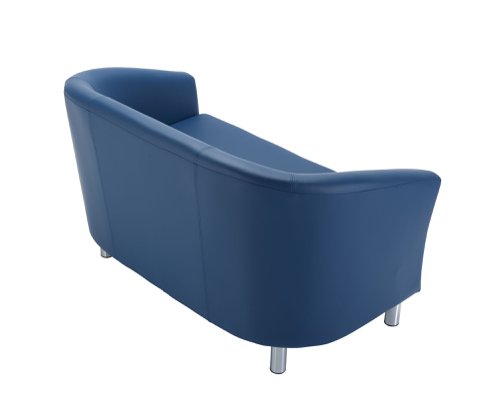 Tub Sofa with Metal Feet Dark Blue PU