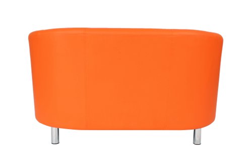 Tub Sofa with Metal Feet Orange PU