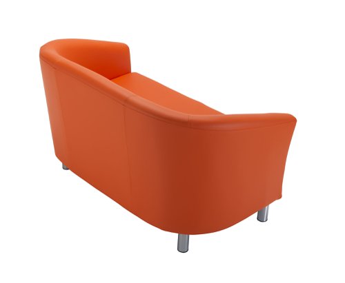 Tub Sofa with Metal Feet Orange PU