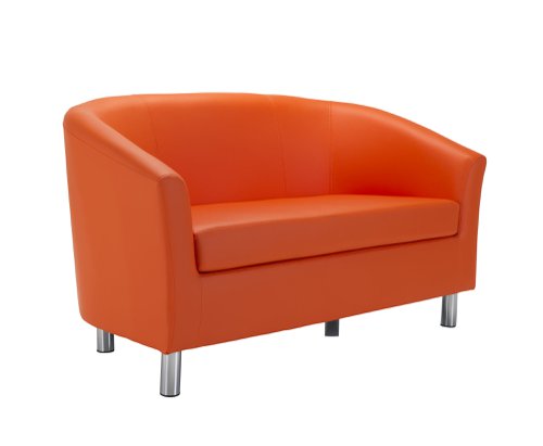 Tub Sofa with Metal Feet : Orange PU