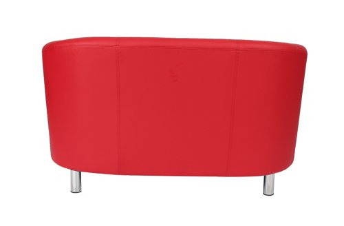 Tub Sofa with Metal Feet Red PU