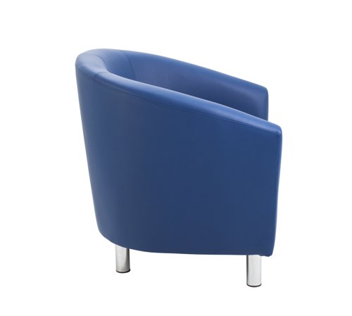 Tub Armchair with Metal Feet Dark Blue PU