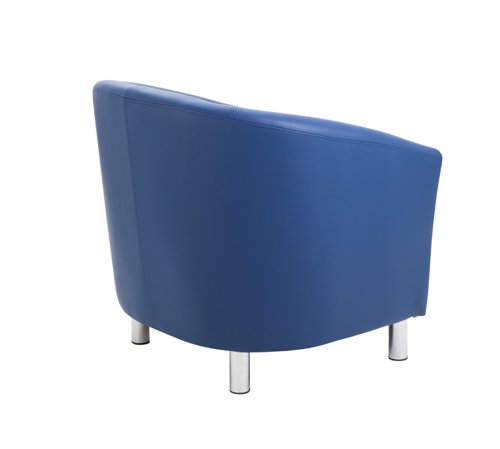 Tub Armchair with Metal Feet Dark Blue PU