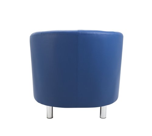 Tub Armchair with Metal Feet Dark Blue PU