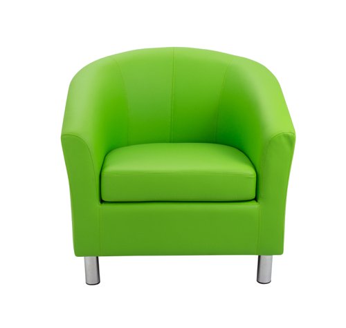 Tub Armchair with Metal Feet Lime PU