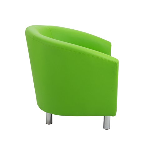 Tub Armchair with Metal Feet Lime PU