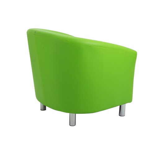 Tub Armchair with Metal Feet Lime PU