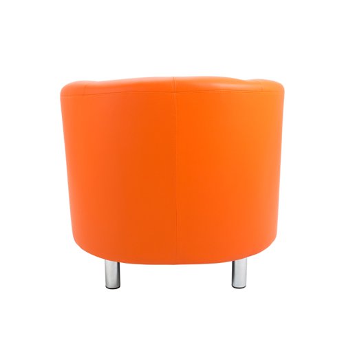 Tub Armchair with Metal Feet Orange PU