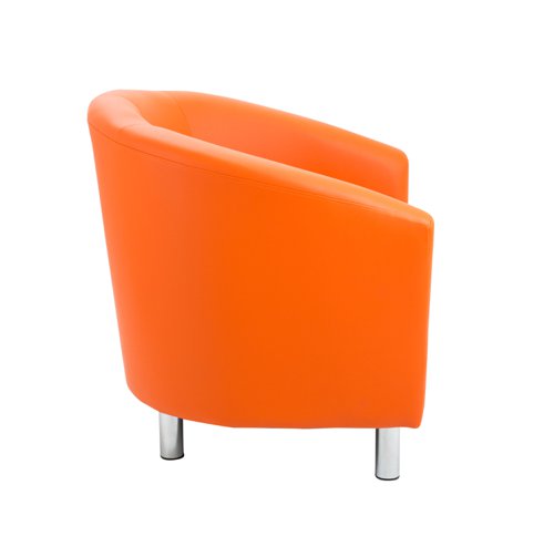 Tub Armchair with Metal Feet Orange PU