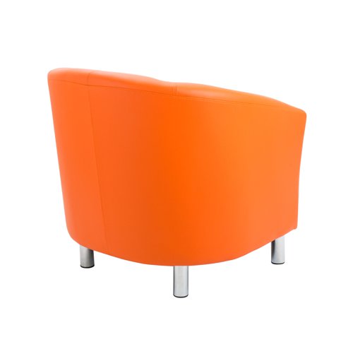 Tub Armchair with Metal Feet Orange PU