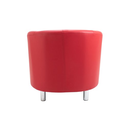 Tub Armchair with Metal Feet Red PU