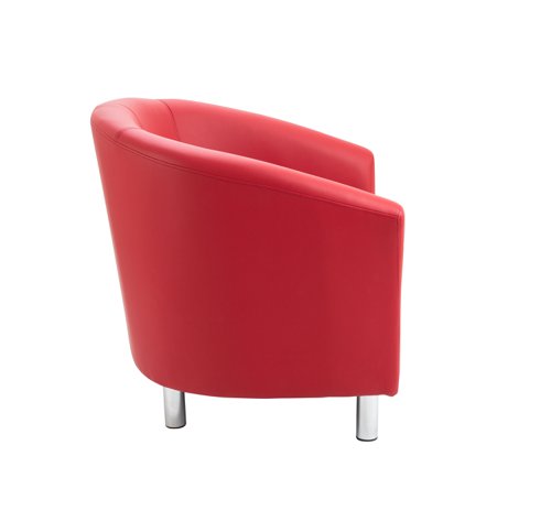 Tub Armchair with Metal Feet Red PU