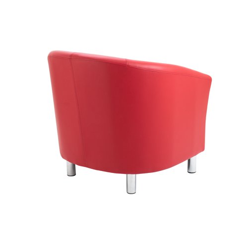 Tub Armchair with Metal Feet Red PU