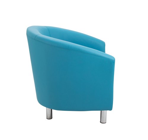 Tub Armchair with Metal Feet Sky Blue PU