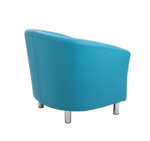 Tub Armchair with Metal Feet Sky Blue PU