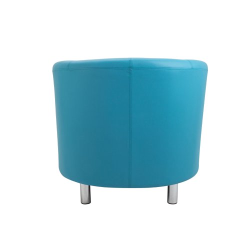 Tub Armchair with Metal Feet Sky Blue PU