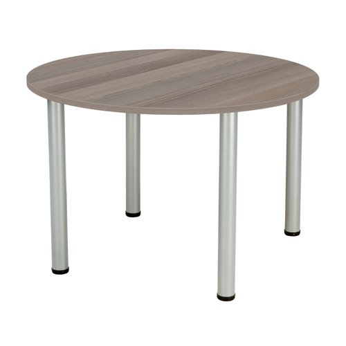 One Fraction Plus Circular Meeting Table (FSC) 1000mm Grey Oak